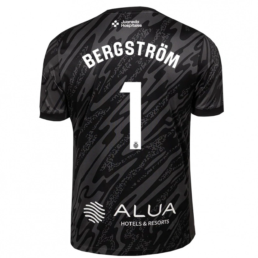 Danxen Niño Camiseta Lucas Bergström #1 Gris Oscuro Negro Portero Equipación 2025/26 La Camisa