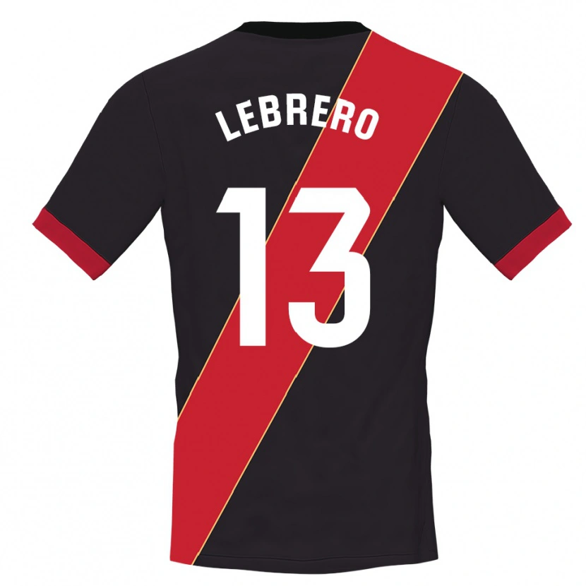 Danxen Niño Camiseta Lucia Lebrero Rodríguez #13 Negro Rojo Portero Equipación 2025/26 La Camisa