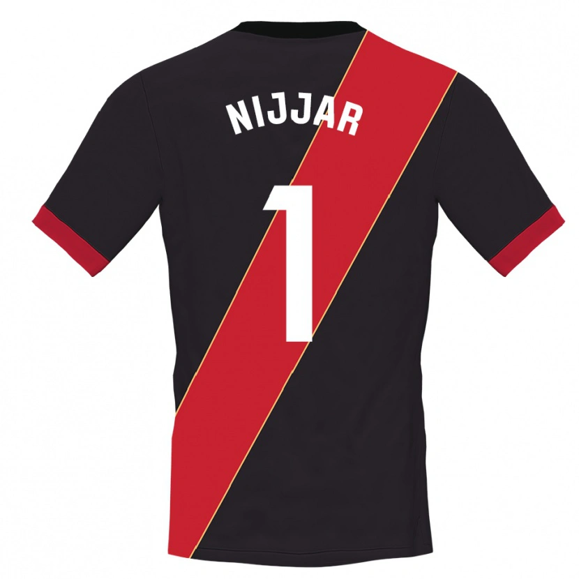 Danxen Niño Camiseta Tejpal Nijjar #1 Negro Rojo Portero Equipación 2025/26 La Camisa