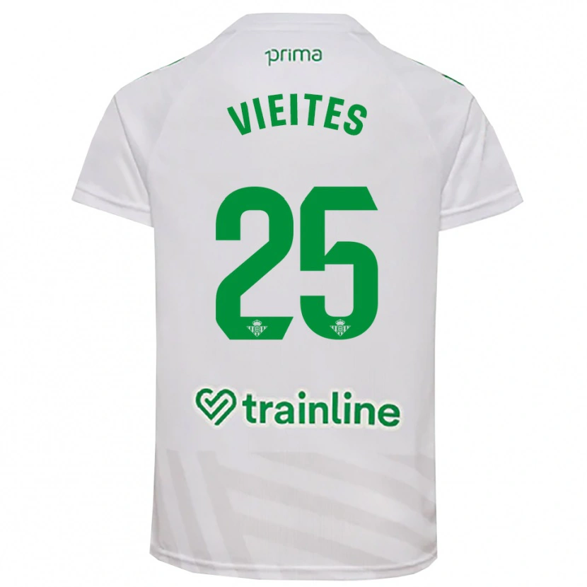 Danxen Niño Camiseta Fran Vieites #25 Verde Blanco Portero Equipación 2025/26 La Camisa