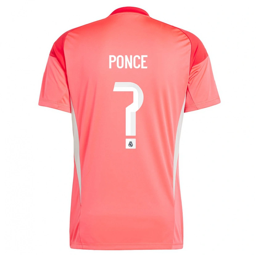 Danxen Niño Camiseta Guille Ponce #0 Blanco Blanco Rojo Naranja Portero Equipación 2025/26 La Camisa
