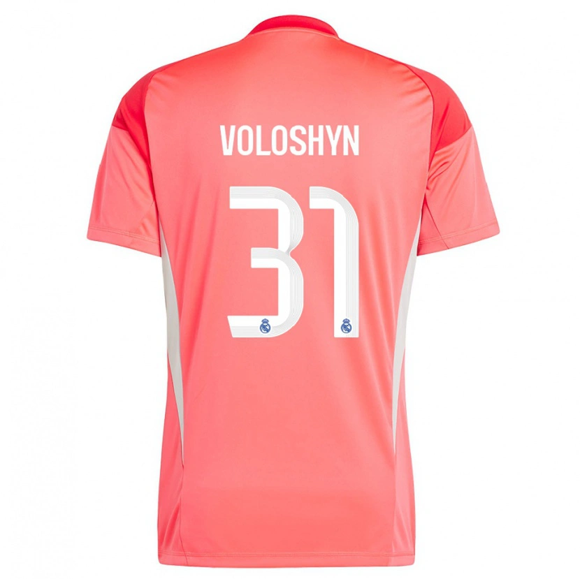 Danxen Niño Camiseta Ilya Voloshyn #31 Blanco Blanco Rojo Naranja Portero Equipación 2025/26 La Camisa