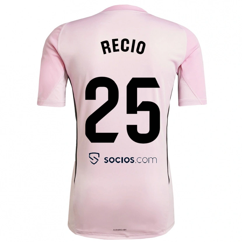 Danxen Niño Camiseta Sergio Recio #25 Rosa Negro Portero Equipación 2025/26 La Camisa
