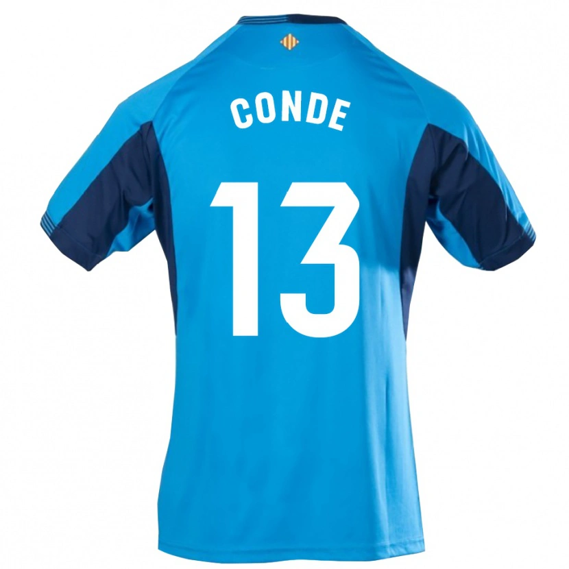 Danxen Niño Camiseta Diego Conde #13 Azul Blanco Portero Equipación 2025/26 La Camisa