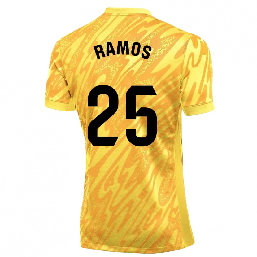 Danxen Niño Camiseta Alejandro Ramos #25 Amarillo Negro Portero Equipación 2025/26 La Camisa