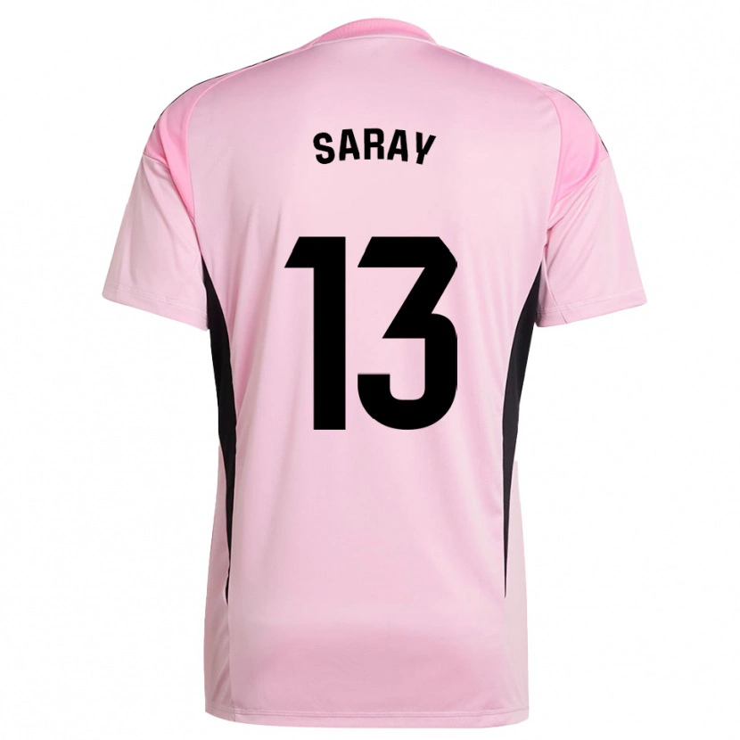 Danxen Niño Camiseta Saray Vázquez Alonso #13 Rosa Negro Portero Equipación 2025/26 La Camisa