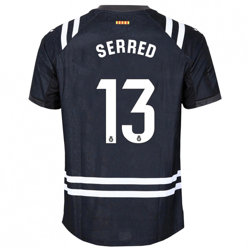 Danxen Niño Camiseta Llorenç Serred #13 Negro Blanco Portero Equipación 2025/26 La Camisa