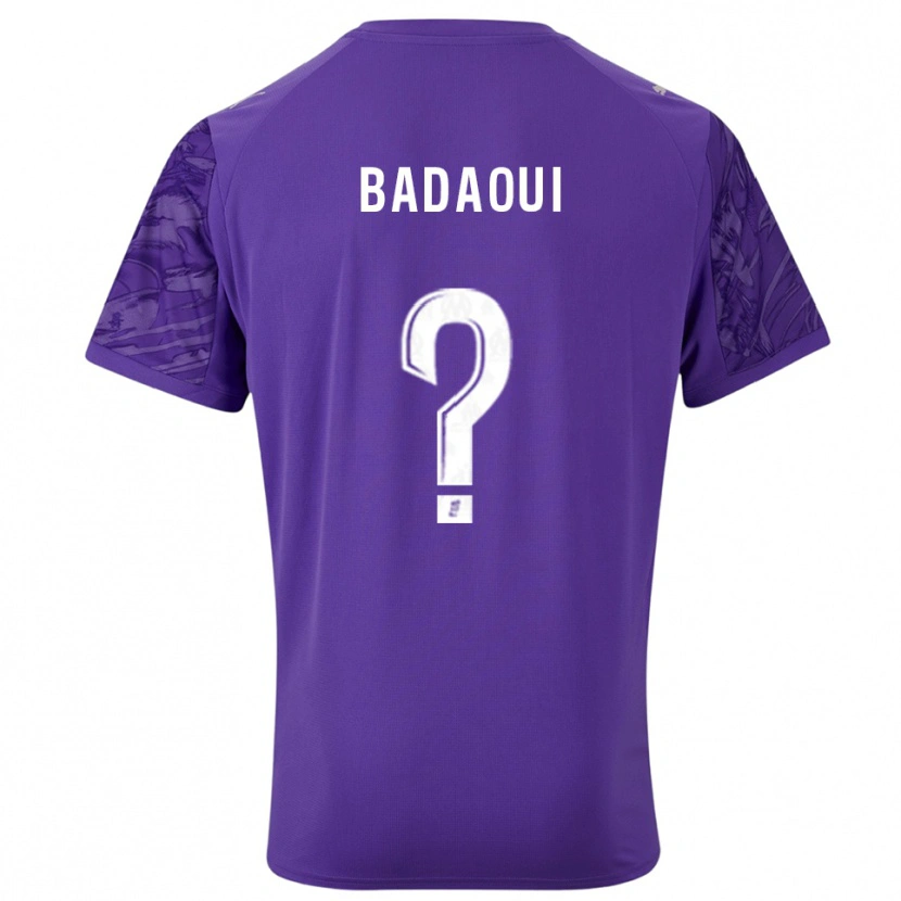 Danxen Niño Camiseta Yassine Badaoui #0 Púrpura Blanco Portero Equipación 2025/26 La Camisa
