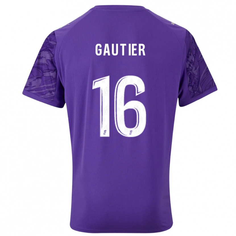 Danxen Niño Camiseta Elisa Gautier #16 Púrpura Blanco Portero Equipación 2025/26 La Camisa