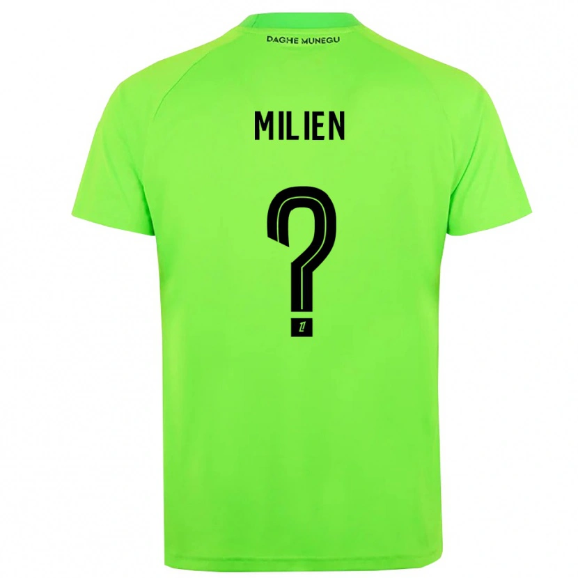 Danxen Niño Camiseta Kenley Milien #0 Verde Negro Portero Equipación 2025/26 La Camisa
