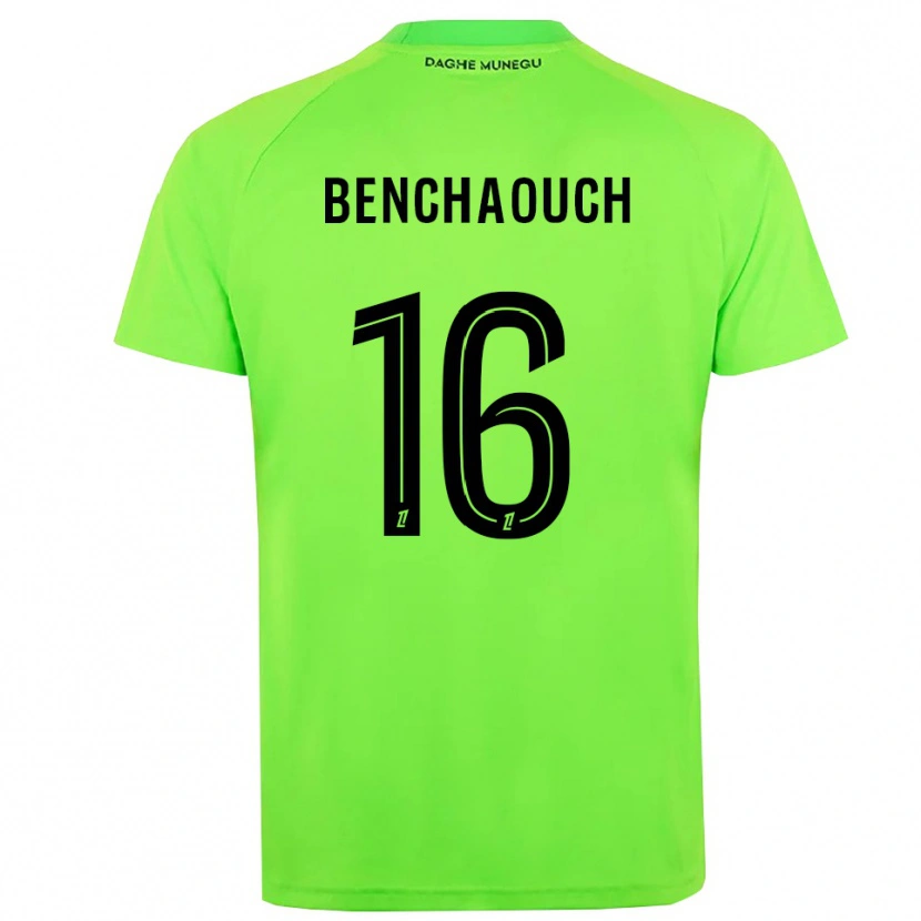 Danxen Niño Camiseta Yanis Benchaouch #16 Verde Negro Portero Equipación 2025/26 La Camisa