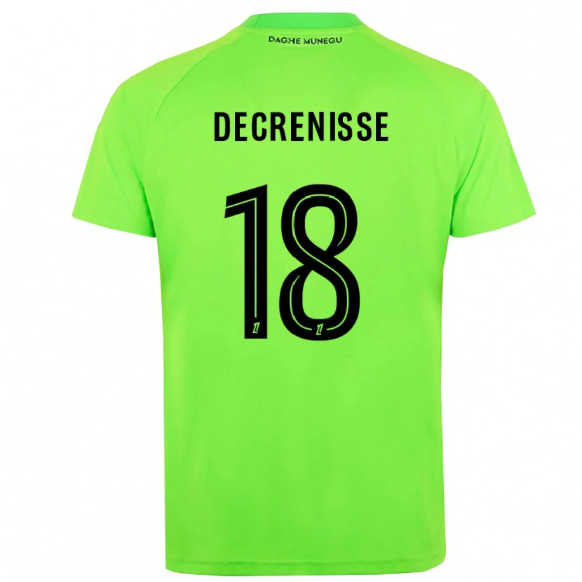 Danxen Niño Camiseta Axel Decrenisse #18 Verde Negro Portero Equipación 2025/26 La Camisa