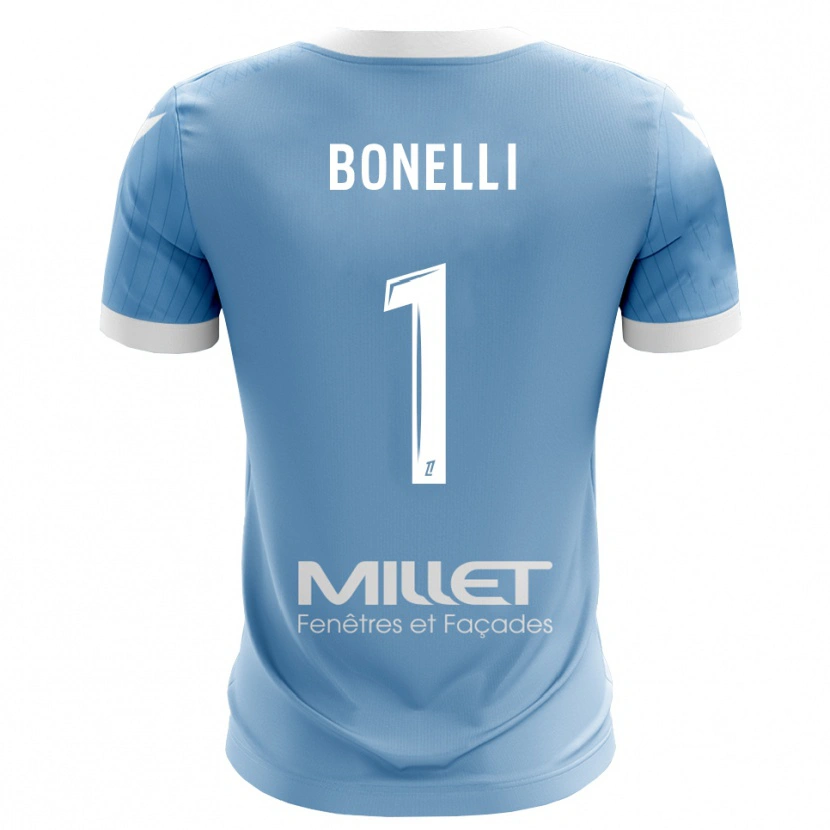 Danxen Niño Camiseta Lucas Bonelli #1 Azul Cielo Claro Portero Equipación 2025/26 La Camisa