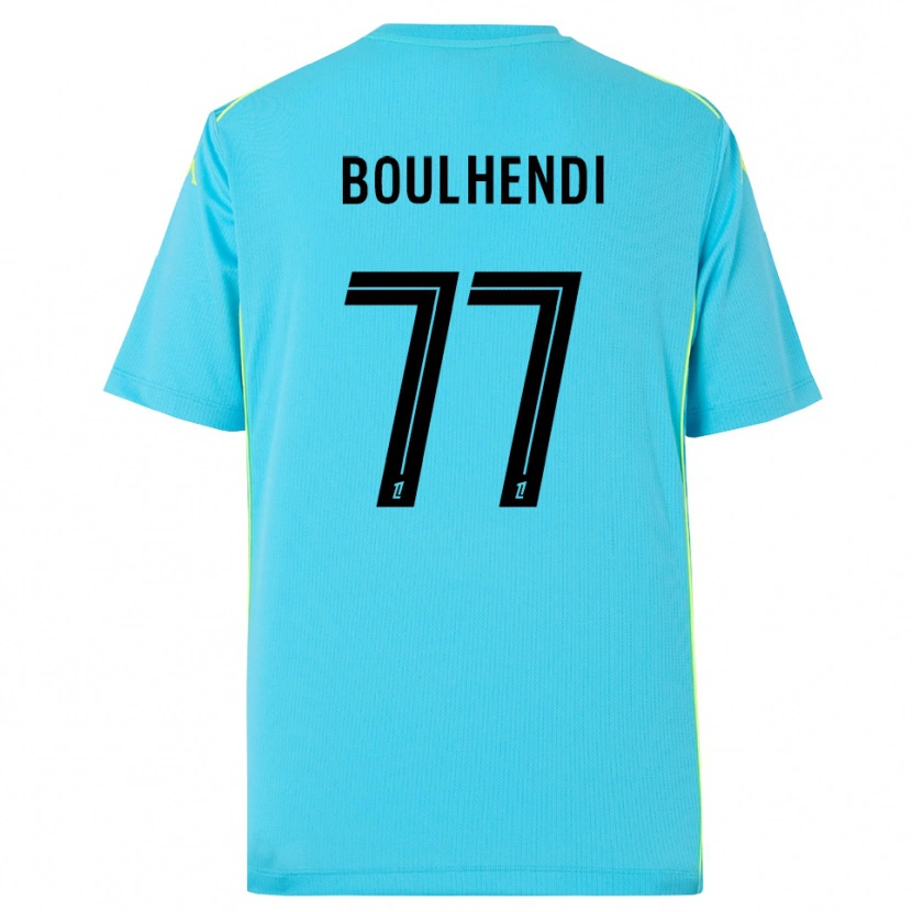 Danxen Niño Camiseta Teddy Boulhendi #77 Azul Cielo Negro Portero Equipación 2025/26 La Camisa