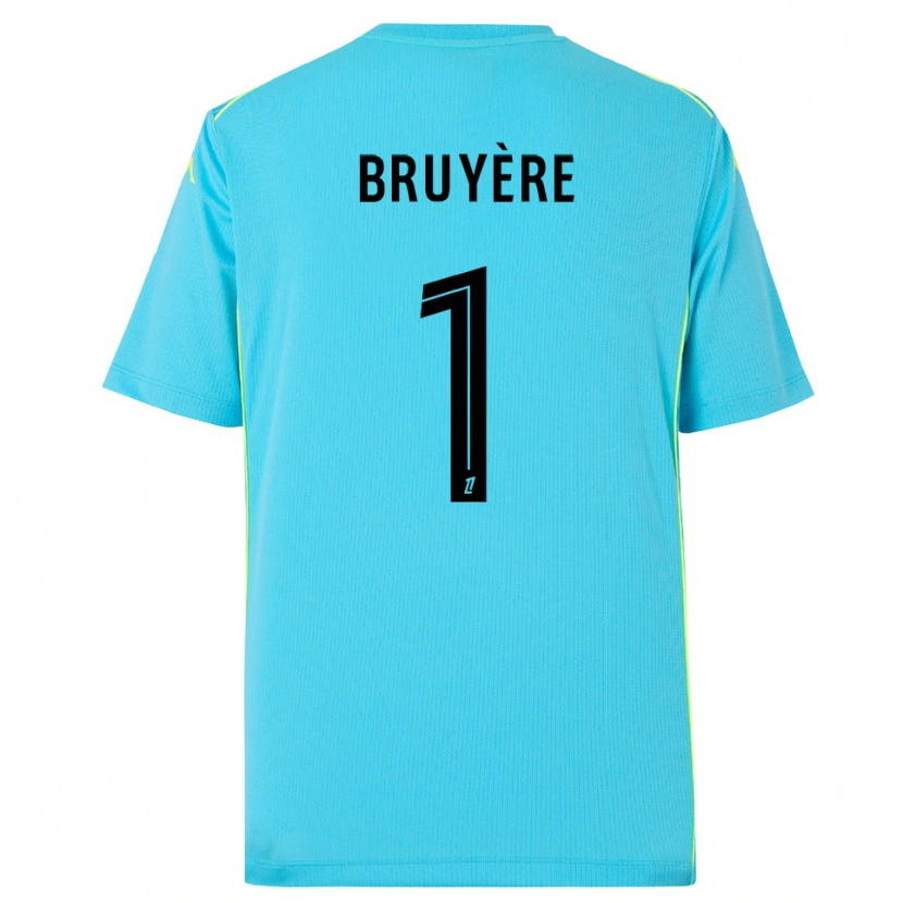 Danxen Niño Camiseta Théo Bruyère #1 Azul Cielo Negro Portero Equipación 2025/26 La Camisa
