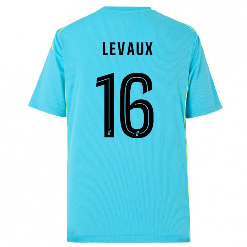 Danxen Niño Camiseta Lana Levaux #16 Azul Cielo Negro Portero Equipación 2025/26 La Camisa