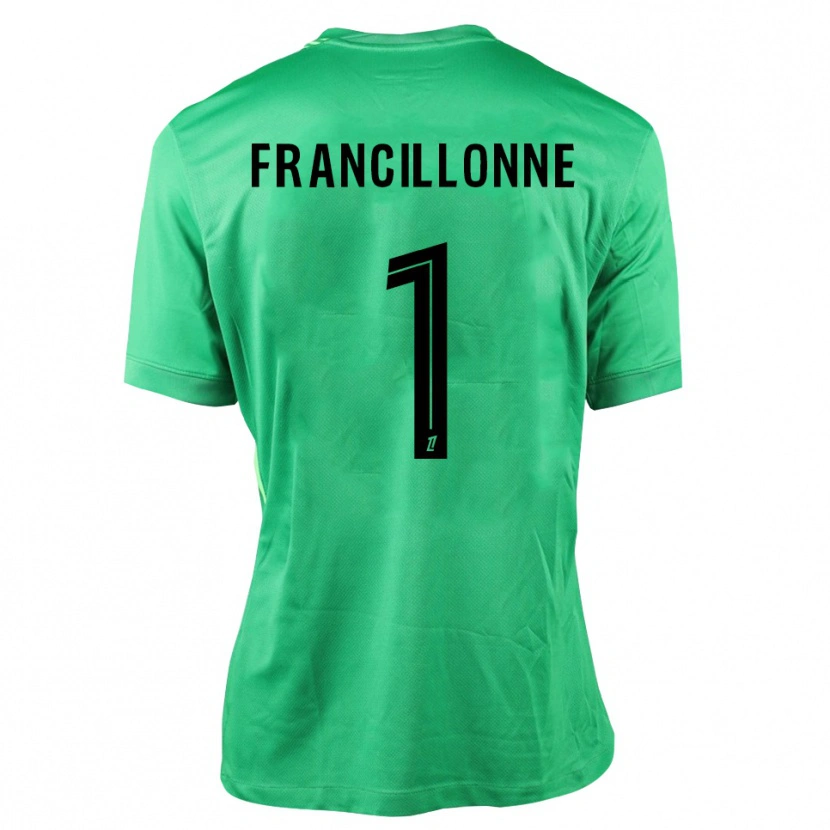 Danxen Niño Camiseta Bryan Francillonne #1 Verde Negro Portero Equipación 2025/26 La Camisa