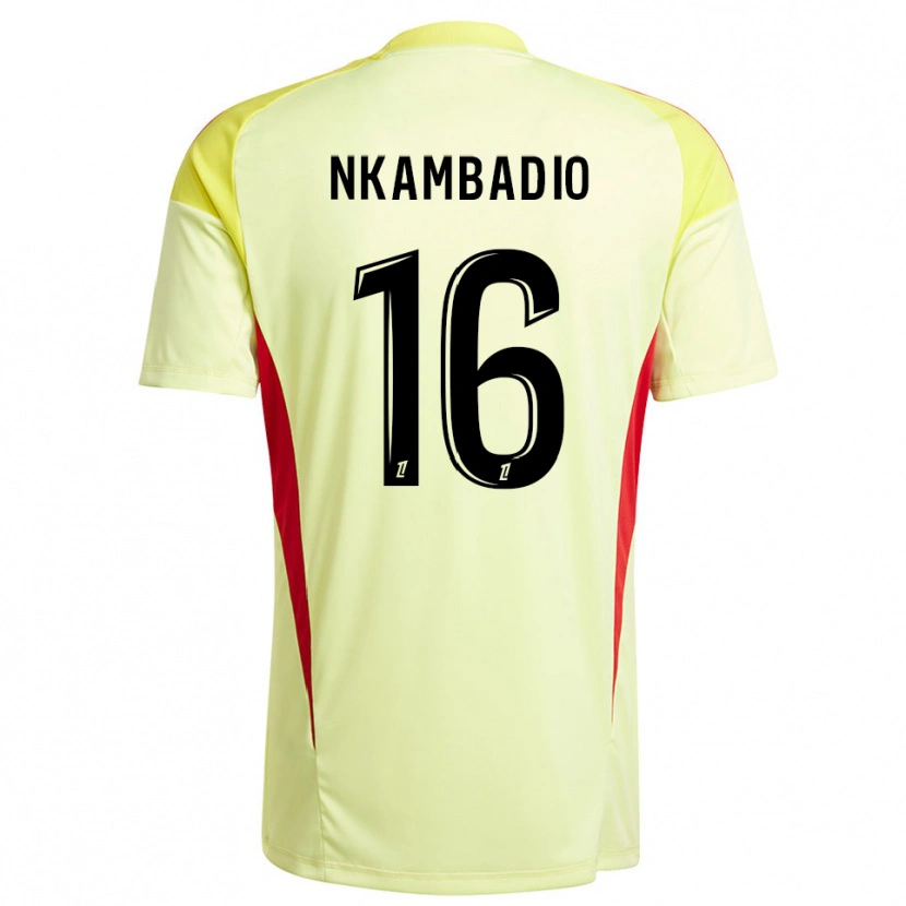 Danxen Niño Camiseta Obed Nkambadio #16 Negro Amarillo Claro Portero Equipación 2025/26 La Camisa