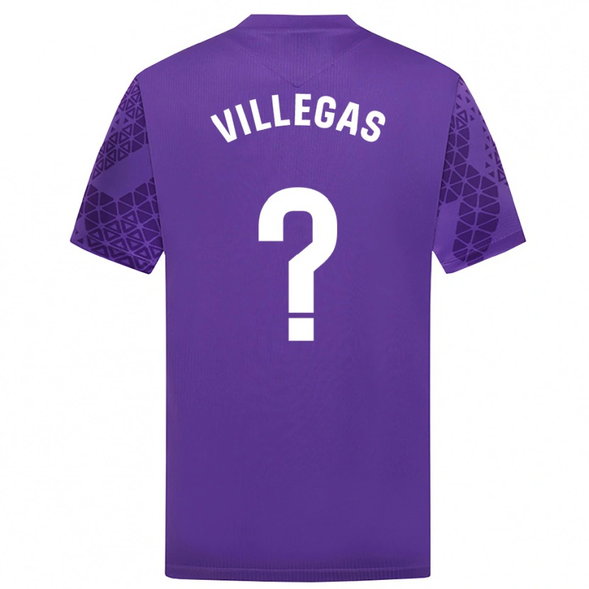 Danxen Niño Camiseta Sergio Villegas #0 Púrpura Blanco Portero Equipación 2025/26 La Camisa