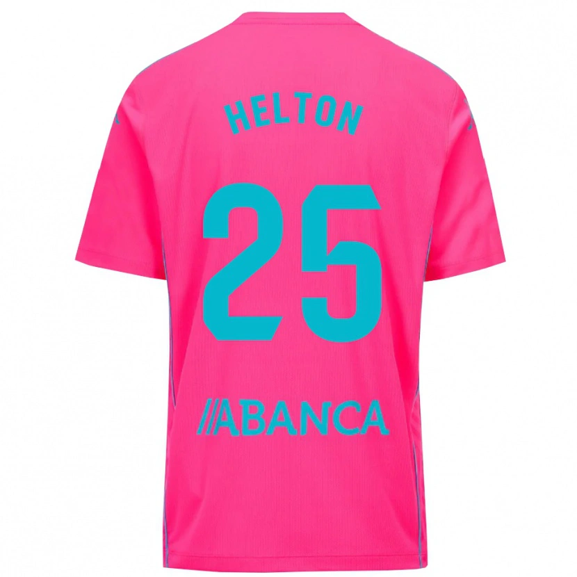 Danxen Niño Camiseta Helton Leite #25 Negro Rosa Profundo Portero Equipación 2025/26 La Camisa