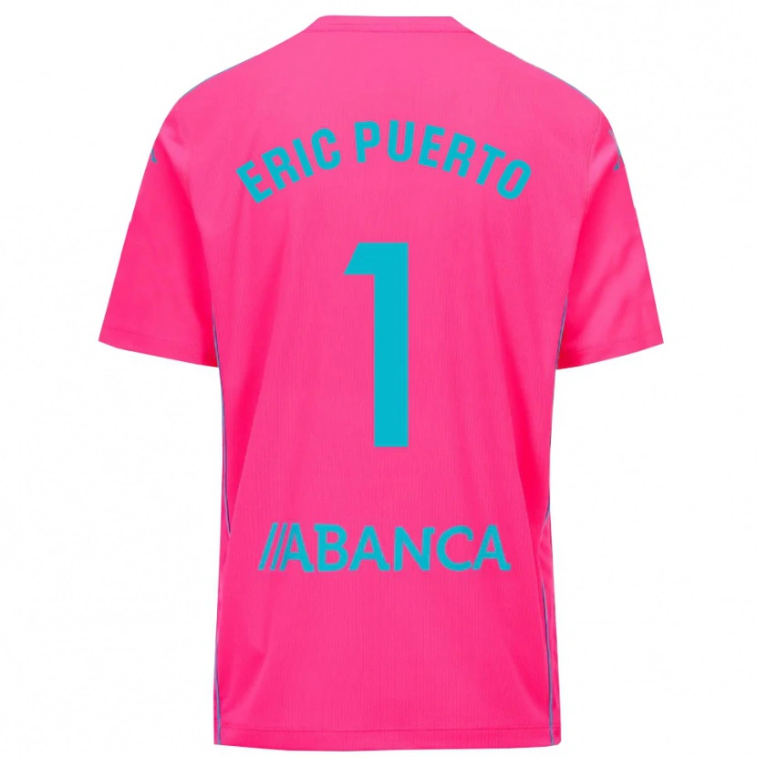 Danxen Niño Camiseta Eric Puerto #1 Negro Rosa Profundo Portero Equipación 2025/26 La Camisa