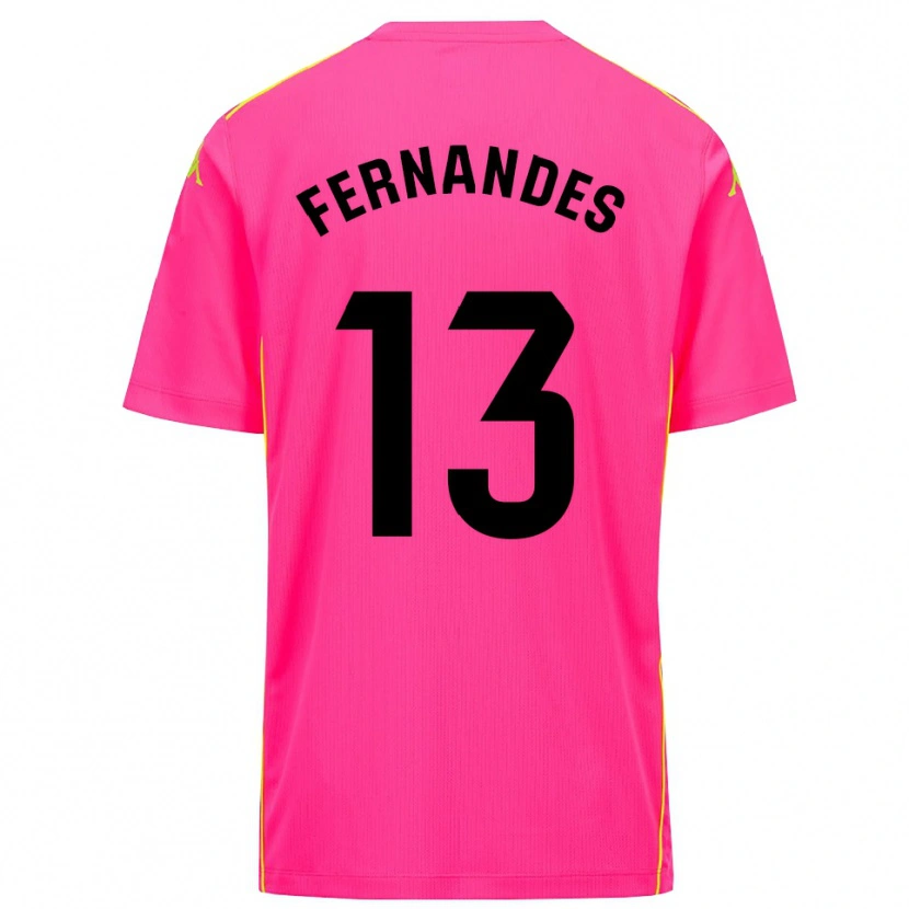 Danxen Niño Camiseta Guilherme Fernandes #13 Negro Rosa Profundo Portero Equipación 2025/26 La Camisa
