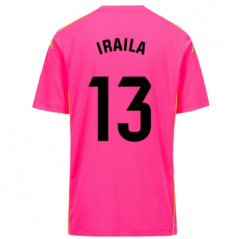 Danxen Niño Camiseta Iraila Rivera Simón #13 Negro Rosa Profundo Portero Equipación 2025/26 La Camisa
