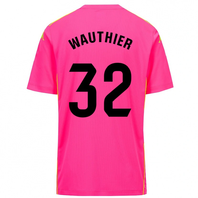 Danxen Niño Camiseta Hugo Wauthier #32 Negro Rosa Profundo Portero Equipación 2025/26 La Camisa