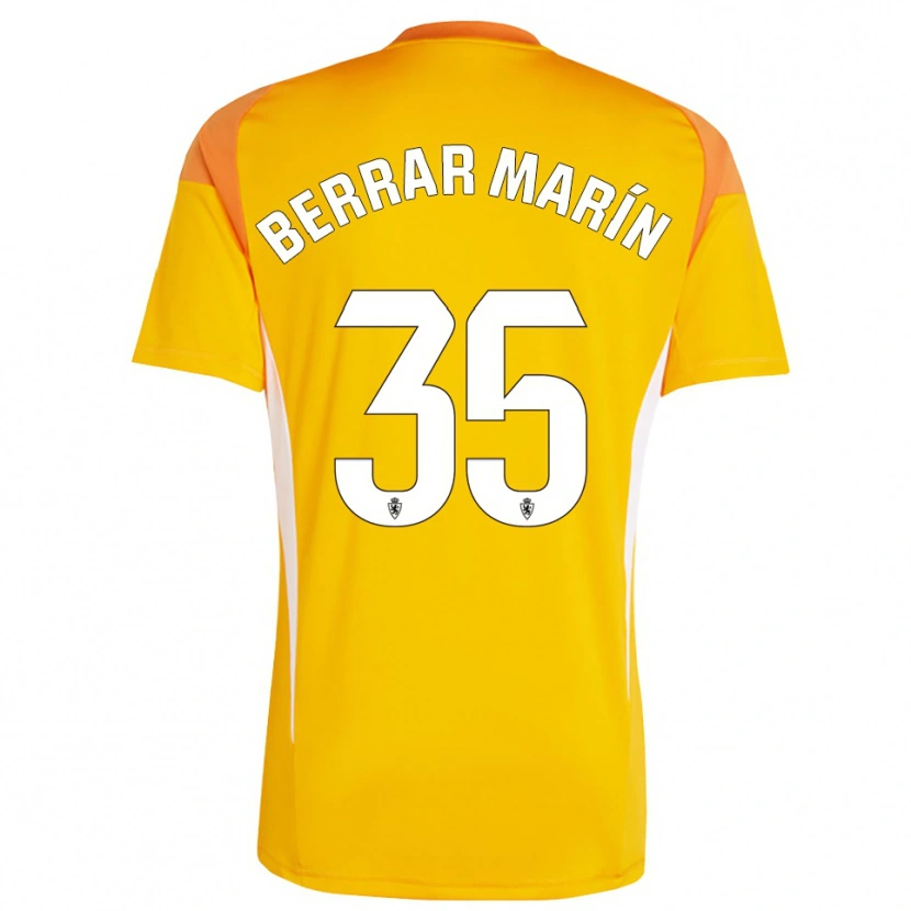 Danxen Niño Camiseta Sergio Berrar #35 Amarillo Naranja Oscuro Portero Equipación 2025/26 La Camisa