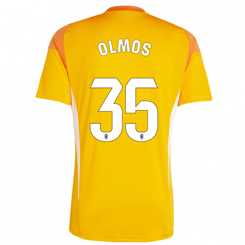 Danxen Niño Camiseta Lucas Olmos #35 Amarillo Naranja Oscuro Portero Equipación 2025/26 La Camisa