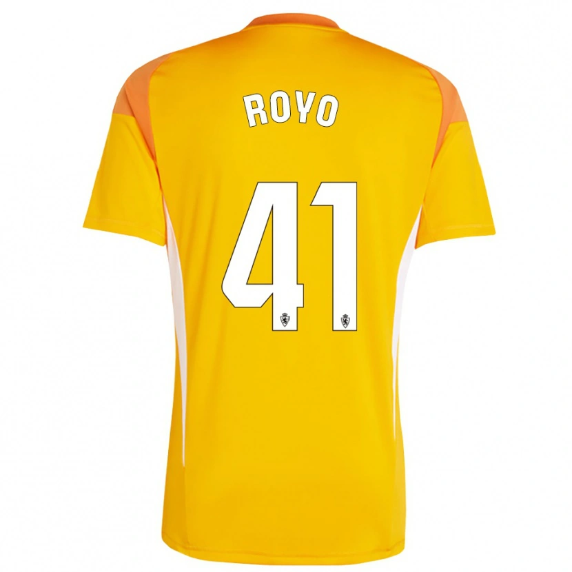 Danxen Niño Camiseta Eduardo Royo #41 Amarillo Naranja Oscuro Portero Equipación 2025/26 La Camisa
