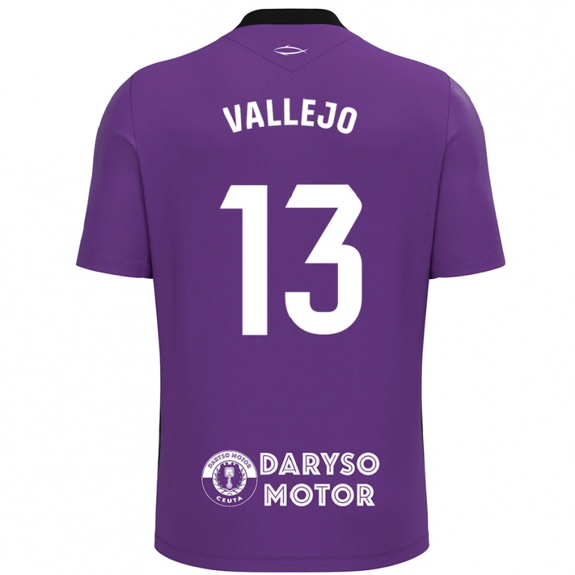 Danxen Niño Camiseta Guillermo Vallejo #13 Púrpura Blanco Portero Equipación 2025/26 La Camisa