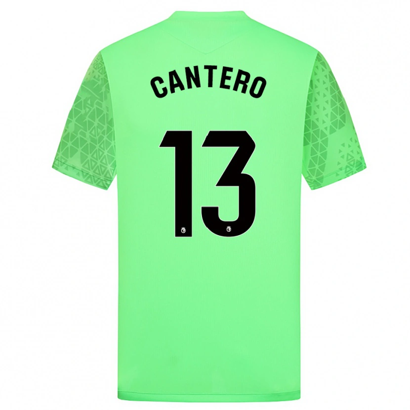 Danxen Niño Camiseta Ander Cantero #13 Negro Verde Primavera Portero Equipación 2025/26 La Camisa