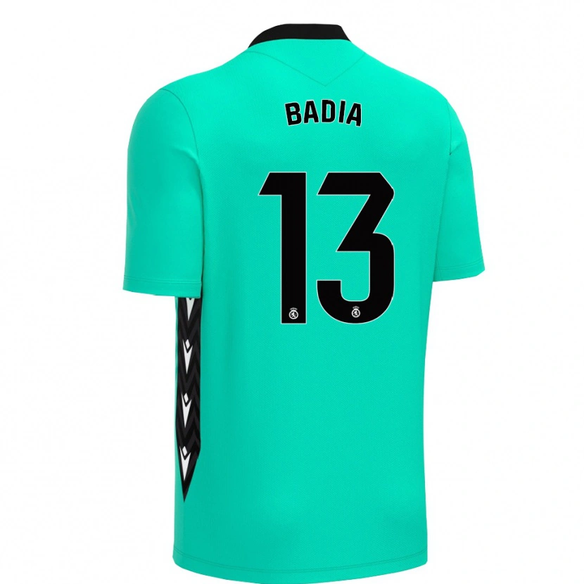 Danxen Niño Camiseta Edgar Badia #13 Negro Aqua Portero Equipación 2025/26 La Camisa
