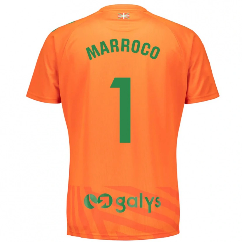 Danxen Niño Camiseta Marc Marroco #1 Verde Naranja Portero Equipación 2025/26 La Camisa