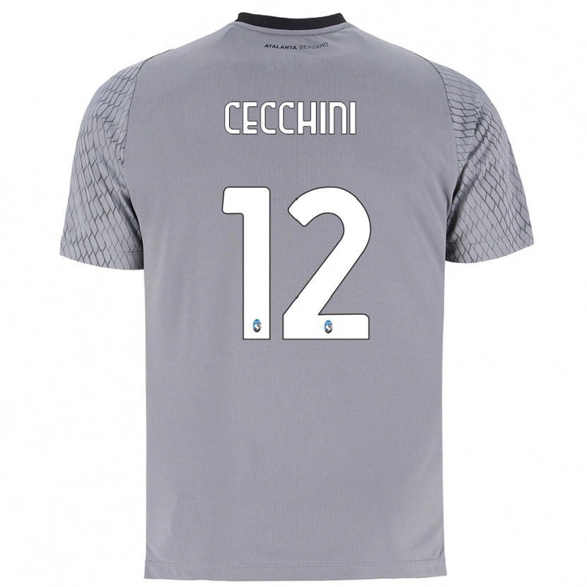 Danxen Niño Camiseta Filippo Cecchini #12 Gris Azul Rojo Portero Equipación 2025/26 La Camisa