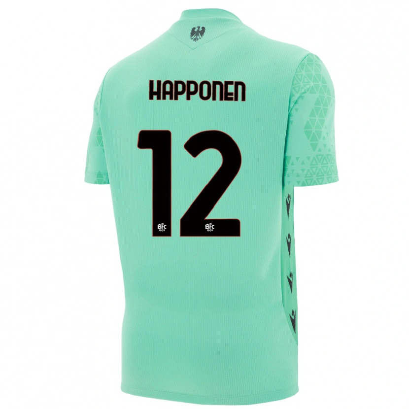 Danxen Niño Camiseta Ukko Happonen #12 Menta Azul Negro Portero Equipación 2025/26 La Camisa
