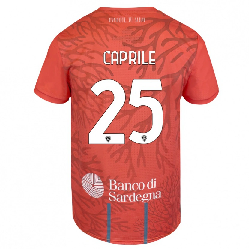 Danxen Niño Camiseta Elia Caprile #25 Naranja Rojo Blanco Portero Equipación 2025/26 La Camisa