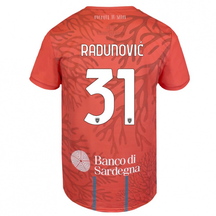 Danxen Niño Camiseta Boris Radunović #31 Naranja Rojo Blanco Portero Equipación 2025/26 La Camisa