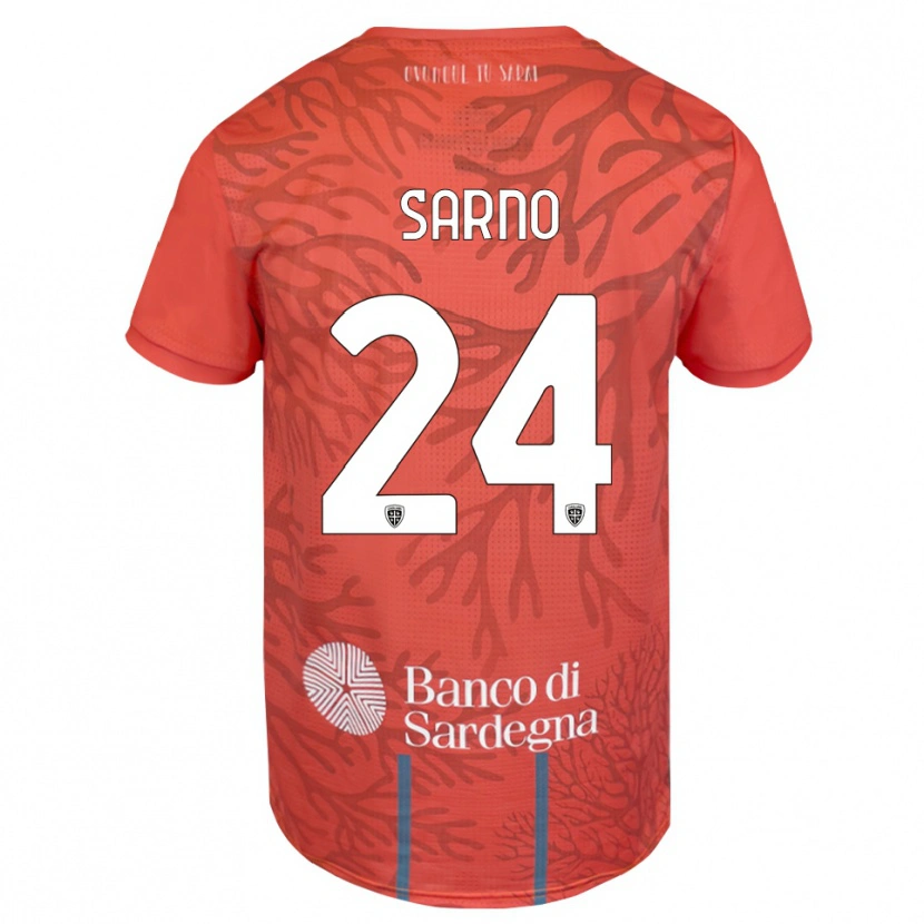 Danxen Niño Camiseta Vincenzo Sarno #24 Naranja Rojo Blanco Portero Equipación 2025/26 La Camisa