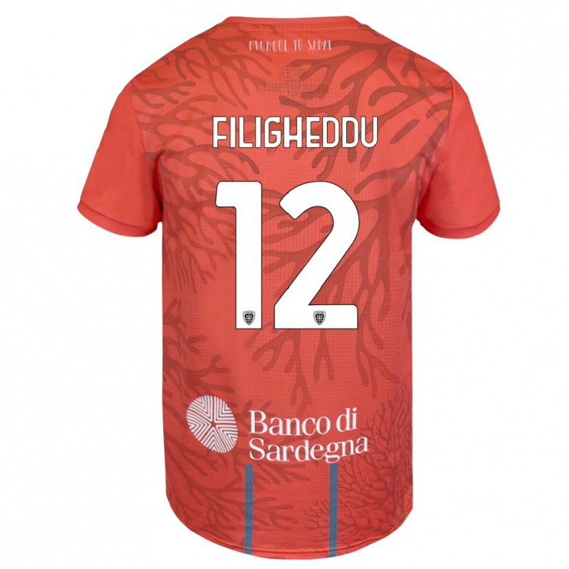 Danxen Niño Camiseta Daniele Filigheddu #12 Naranja Rojo Blanco Portero Equipación 2025/26 La Camisa
