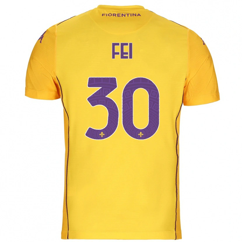 Danxen Niño Camiseta Gianmaria Fei #30 Naranja Amarillo Púrpura Portero Equipación 2025/26 La Camisa