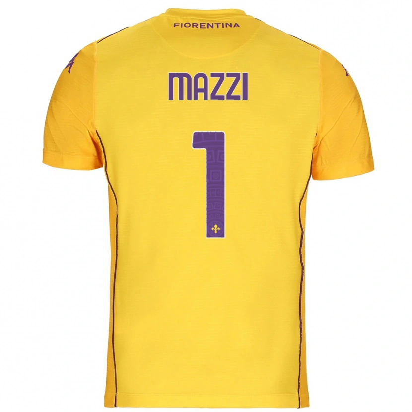 Danxen Niño Camiseta Tommaso Mazzi #1 Naranja Amarillo Púrpura Portero Equipación 2025/26 La Camisa