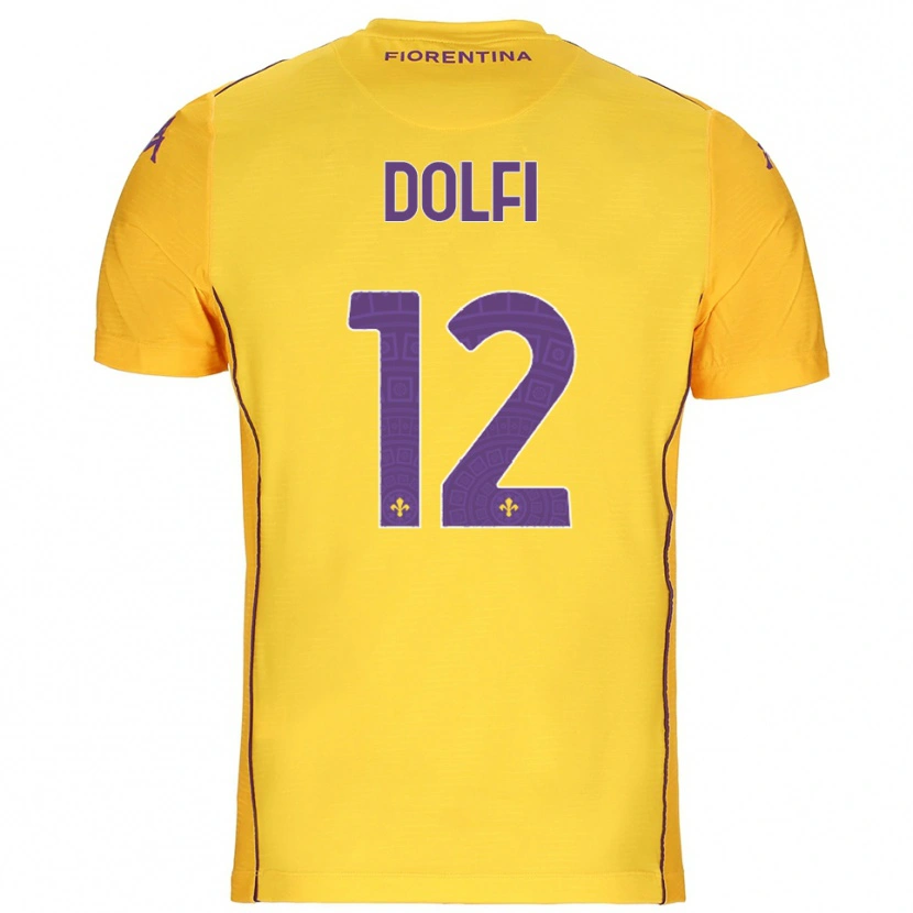 Danxen Niño Camiseta Brando Dolfi #12 Naranja Amarillo Púrpura Portero Equipación 2025/26 La Camisa