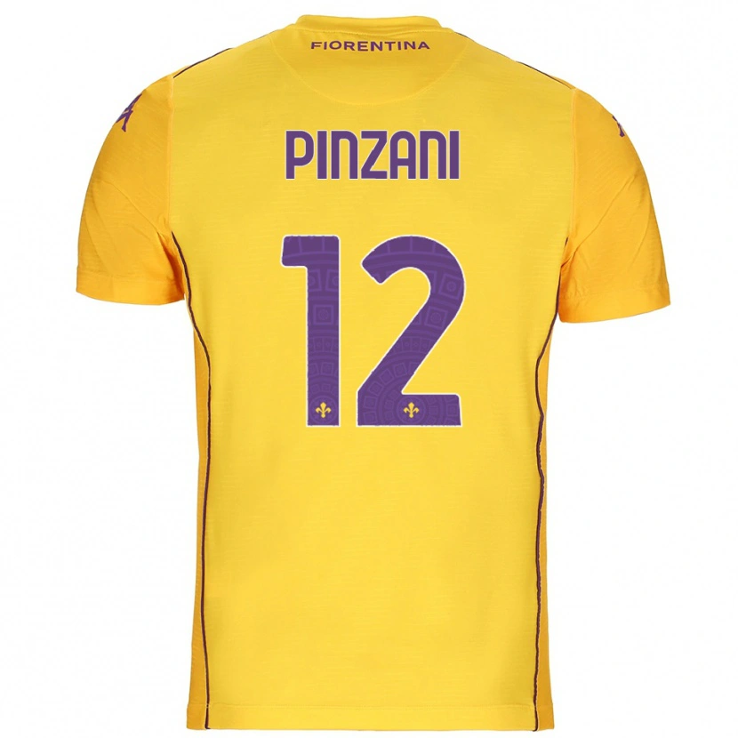 Danxen Niño Camiseta Lorenzo Pinzani #12 Naranja Amarillo Púrpura Portero Equipación 2025/26 La Camisa