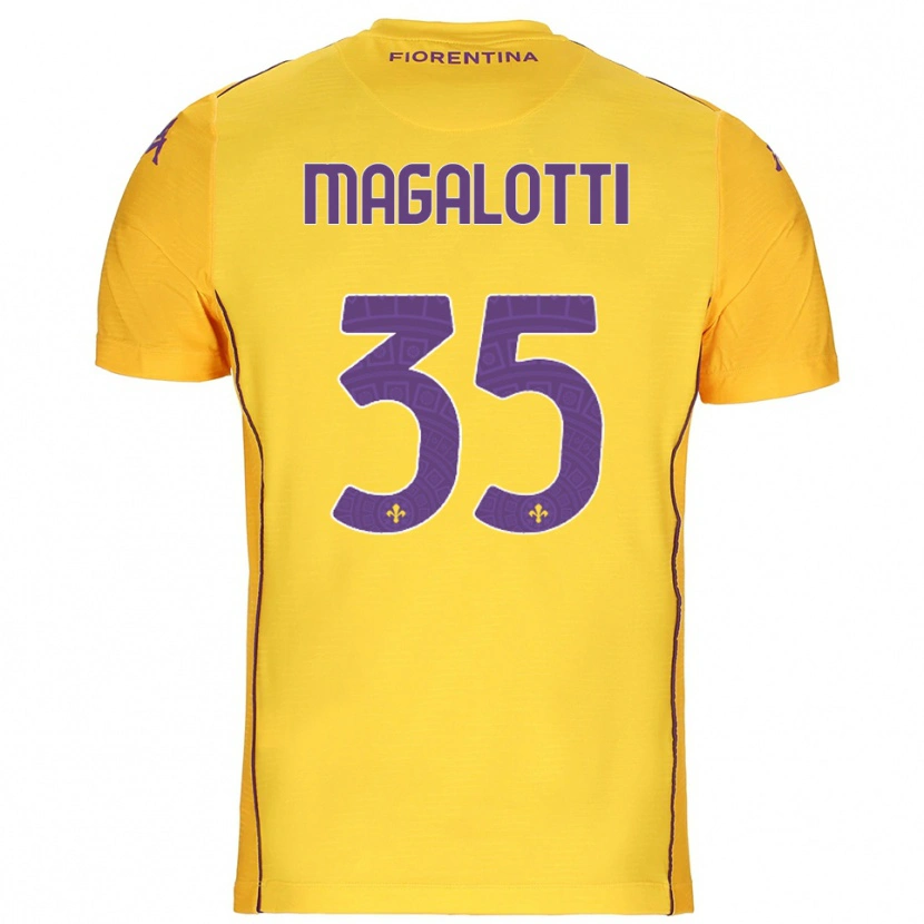 Danxen Niño Camiseta Mattia Magalotti #35 Naranja Amarillo Púrpura Portero Equipación 2025/26 La Camisa