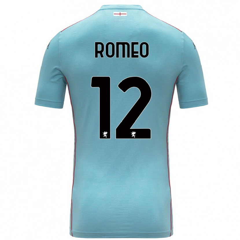 Danxen Niño Camiseta Emanuele Romeo #12 Azul Gris Portero Equipación 2025/26 La Camisa