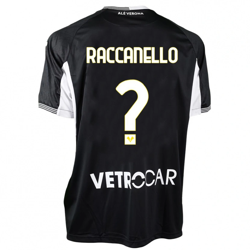 Danxen Niño Camiseta Marco Raccanello #0 Negro Blanco Portero Equipación 2025/26 La Camisa