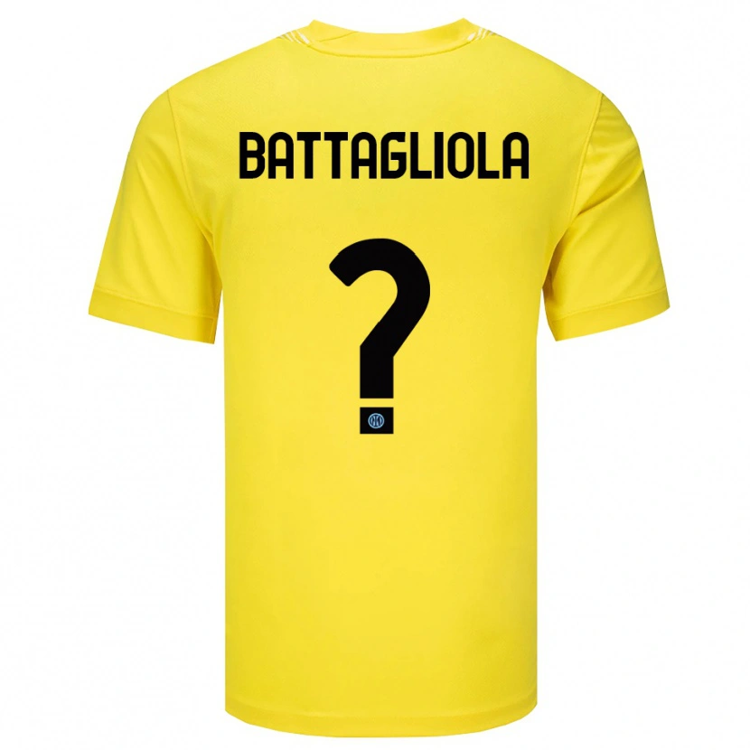 Danxen Niño Camiseta Lorenzo Battagliola #0 Amarillo Claro Negro Portero Equipación 2025/26 La Camisa