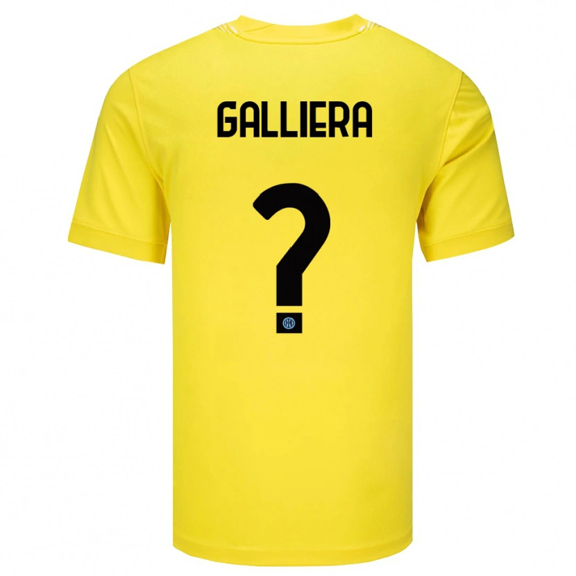 Danxen Niño Camiseta Carlo Galliera #0 Amarillo Claro Negro Portero Equipación 2025/26 La Camisa